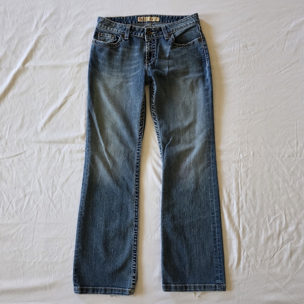 BKE Denim Kate Bootcut Jeans Medium Wash Distressed Low Rise Stretch